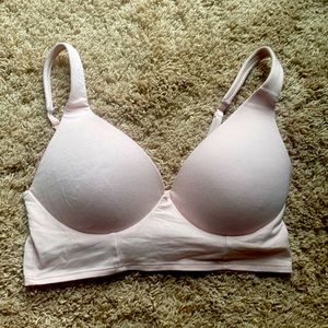 Pink wireless push-up bra- medium